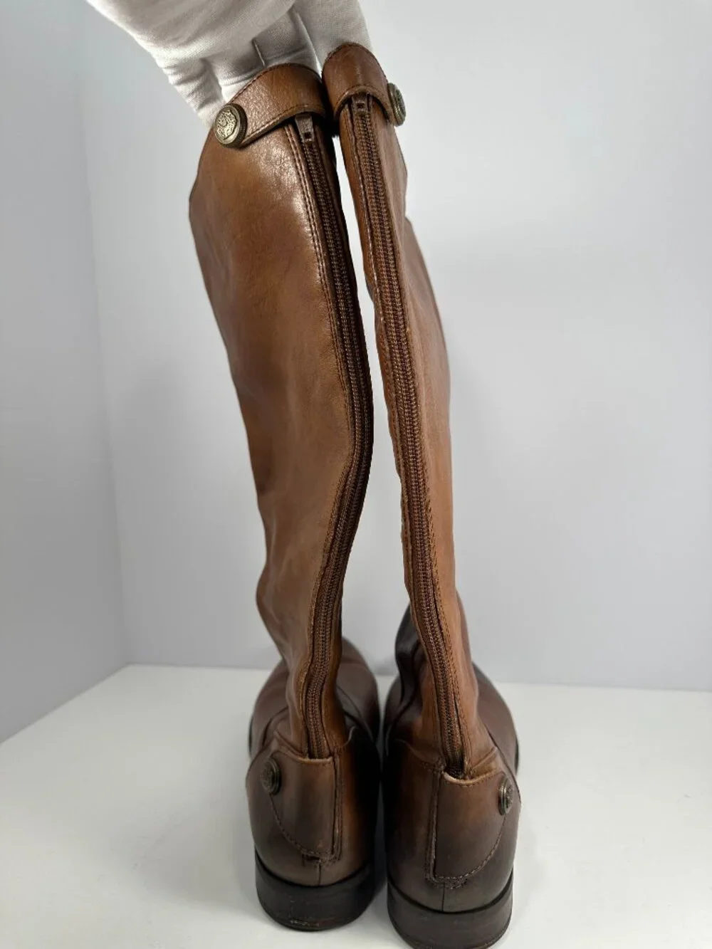 Arturo Chiang Cognac Brown Tall Leather Boots - 10M